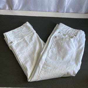 Code Bleu Gwen White Cropped Cuffed Jeans Size 14